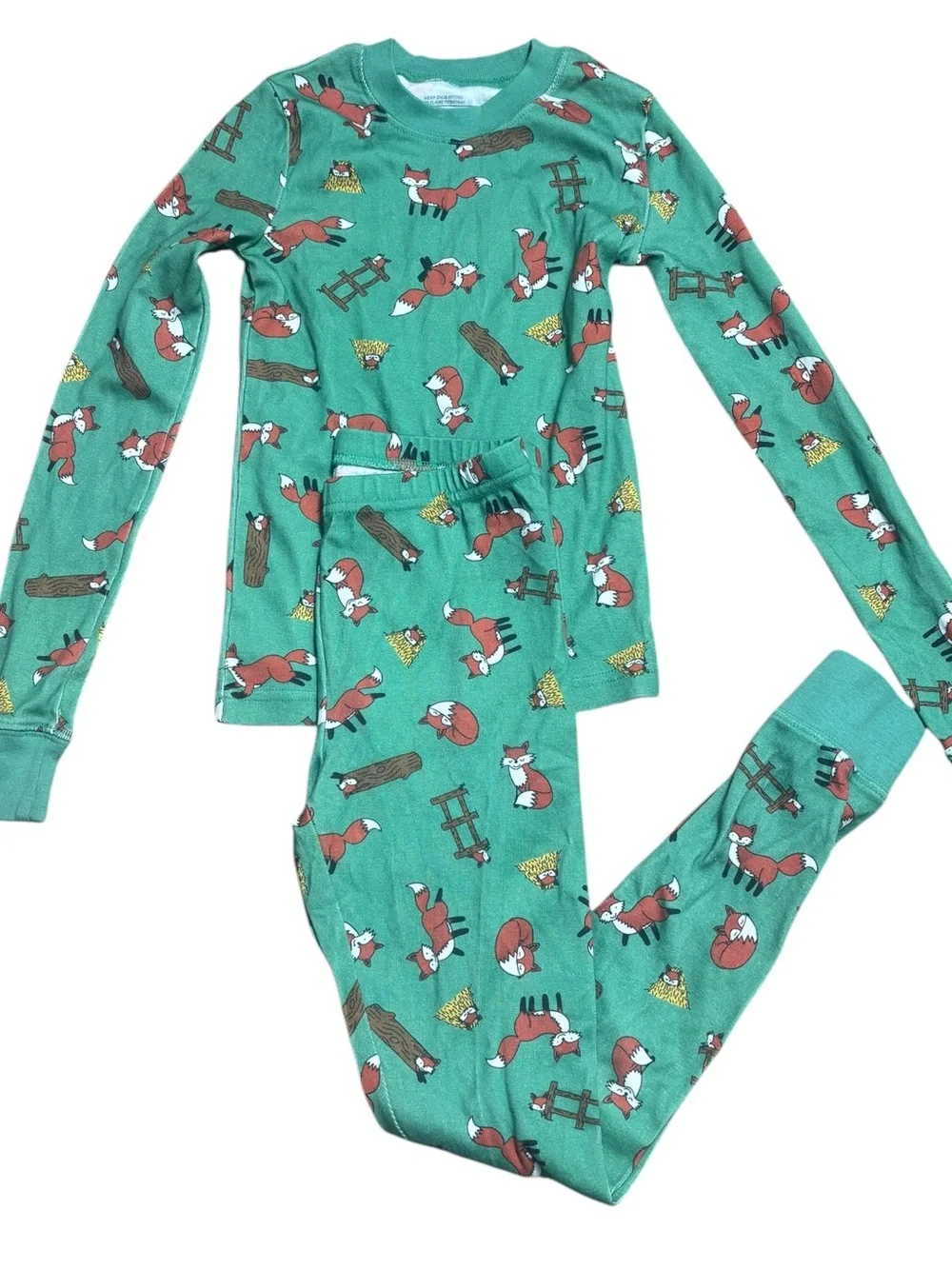 LL‎ bean kids 10 long sleeve pajama set 100% organic cotton fox capsule